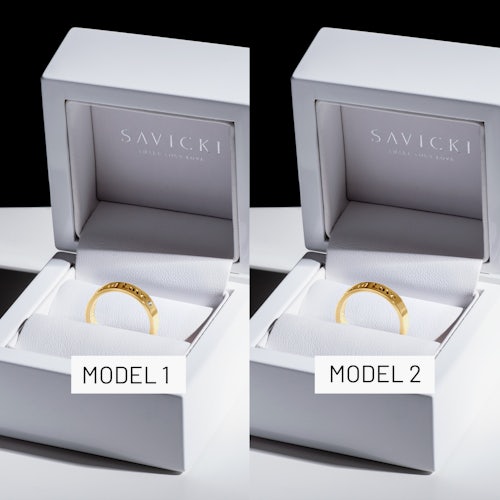 Obrączki partnerskie Sign of Love®: złote, diament, płaskie 4mm